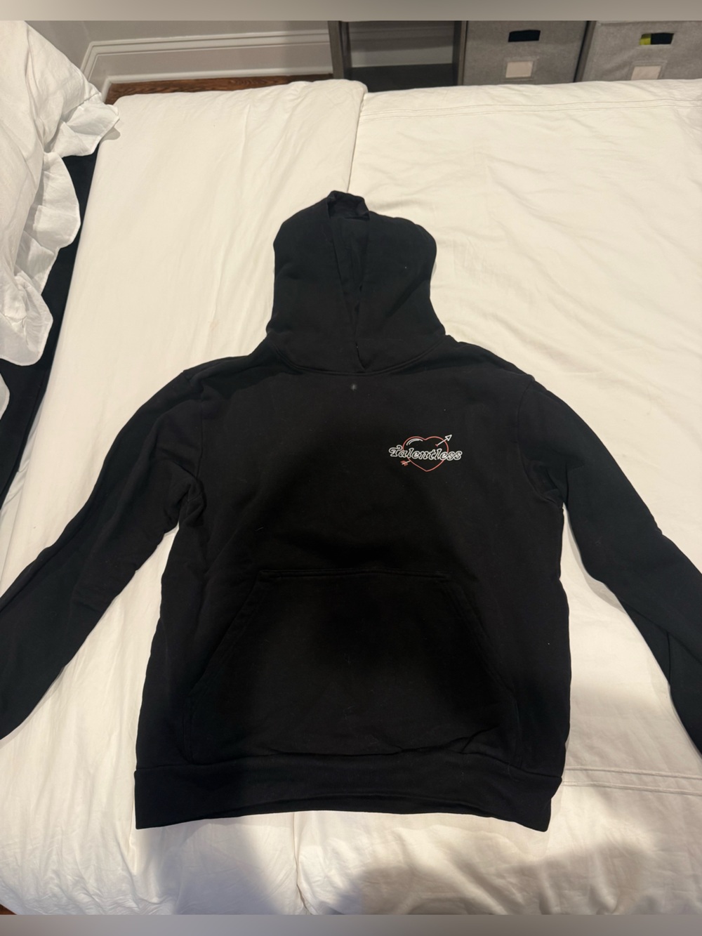Talentless Black Graphic Heart Hoodie Pullover Sweatshirt